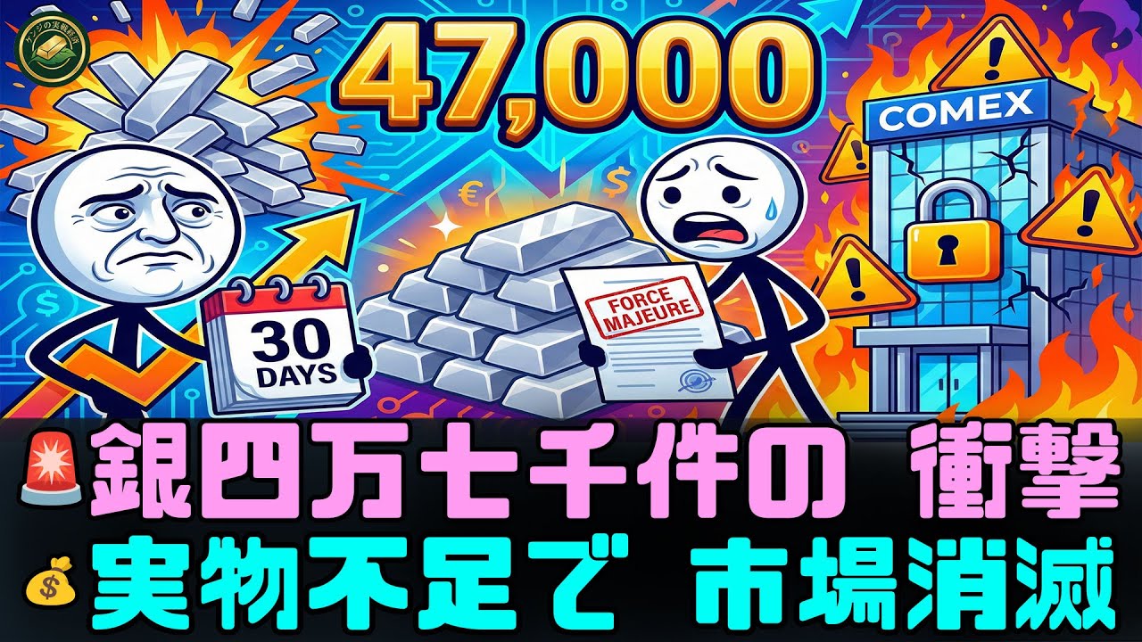 🚨 今後30日間で銀価格が爆発？COMEXの不可抗力宣言と47,000件の現物引渡パニック