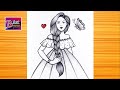 How to draw a girl with butterfly || pencil sketch for beginner || pencil drawing || girl drawing