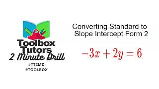 Converting Standard to Slope Intercept Form 🔨 Example 2