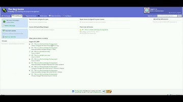 The bug genie issue editing and dashboard