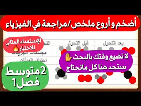 مراجعة ملخص الفيزياء الذي ينتظره تلاميذ 2 متوسط فصل1 شامل لكل الدروس ستصبح ممتاز بعد مشاهدته 