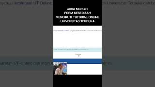 Cara Mengisi Formulir Kesediaan Mengikuti Tutorial Online di Universitas Terbuka