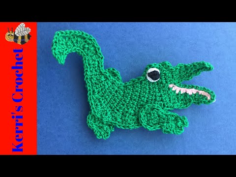 Crochet Crocodile Tutorial - Crochet Applique Tutorial