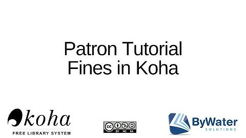 Patron Tutorial Fines in Koha