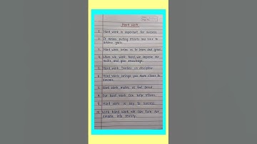 10 lines on hard work  / importance of hard work / essay on hard work