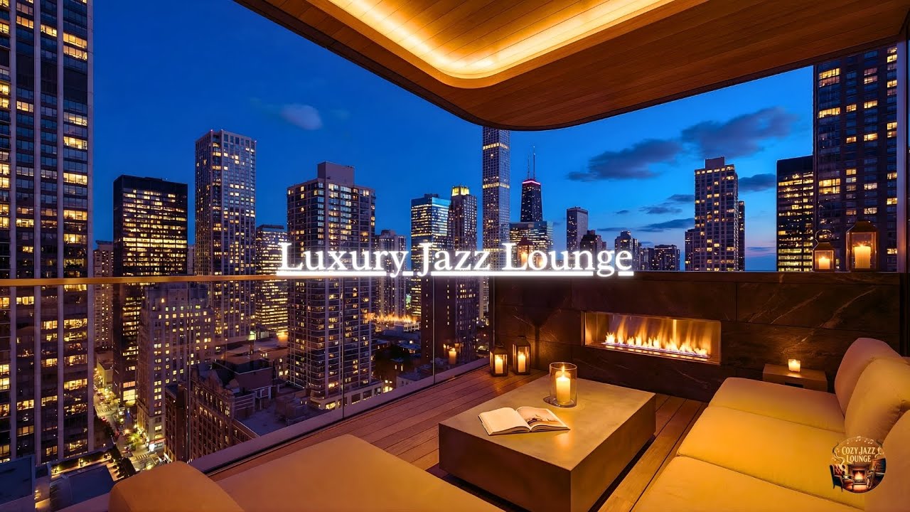 Late night jazz lounge — elegant luxury penthouse jazz