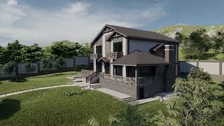 Şamaxı Da Yerləşən Bağ Evi Layihəsinin Eksteryer Dizayn Həlli.