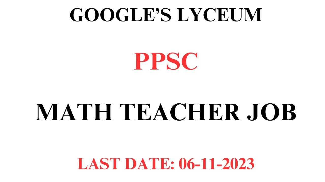 Math Teacher Jobs Special Education Department Last Date 0611