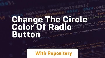 change the circle color of radio button