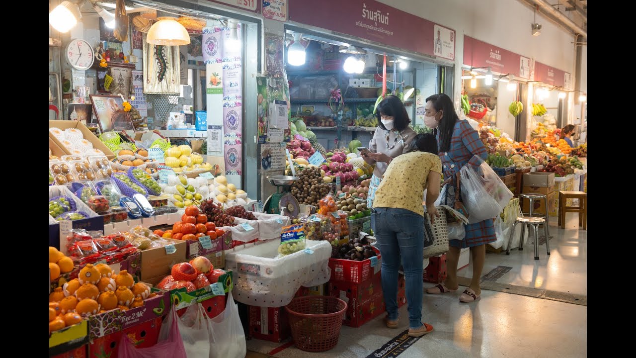 [4K] Walk around "Samyan Market" local fresh market at Chulalongkorn Soi 34, Bangkok