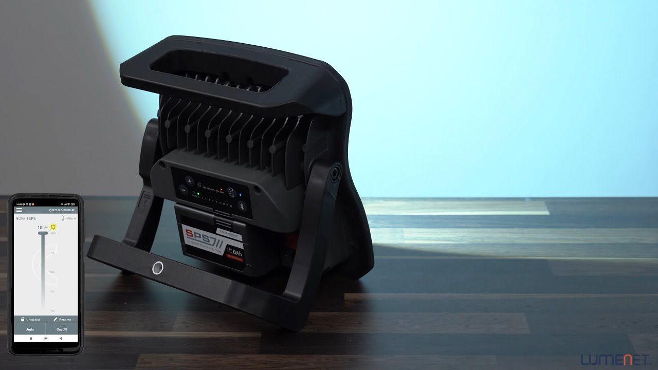 Scangrip Nova 6 SPS rechargeable Bluetooth professional LED work light, 6000lm