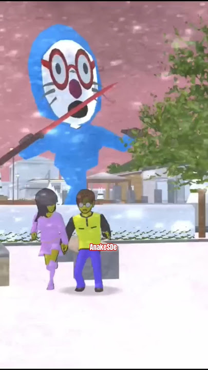 NobiYuta & ShizuMio dikejar Crazy Doraemon di Sakura school simulator #short #trending #horror 01