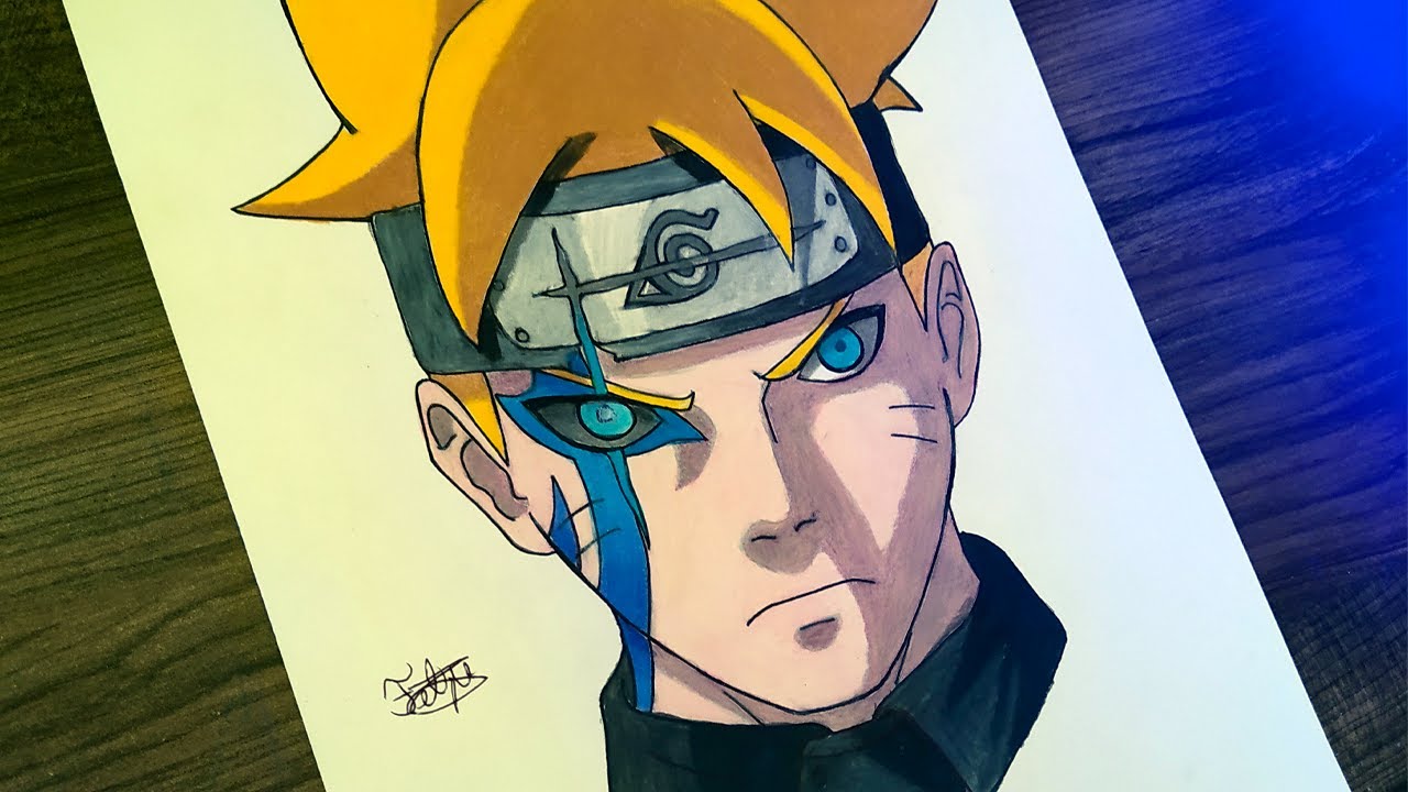 Desenhando Boruto com a marca do karma / Speed drawing Boruto com