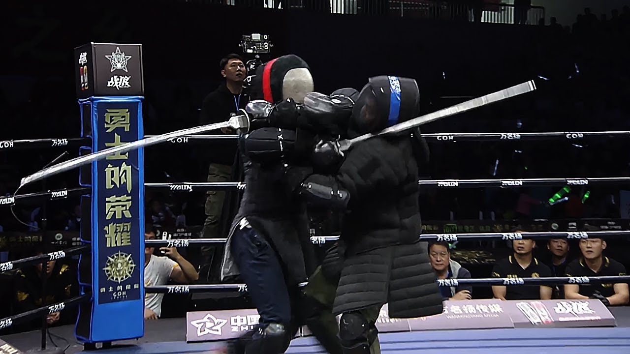 Traditional weapon confrontation Chinese Bagua Sword vs Japanese Katana