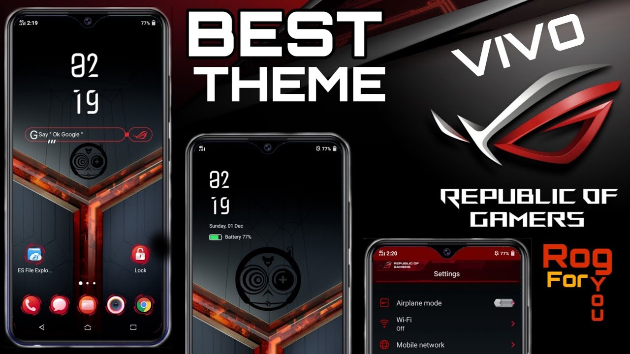 Theme ASUS Rog Keren Untuk Vivo Z1 Pro Funtouch Os 9