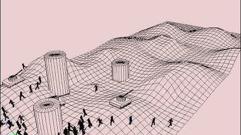 ICE crowd test on uneven terrain
