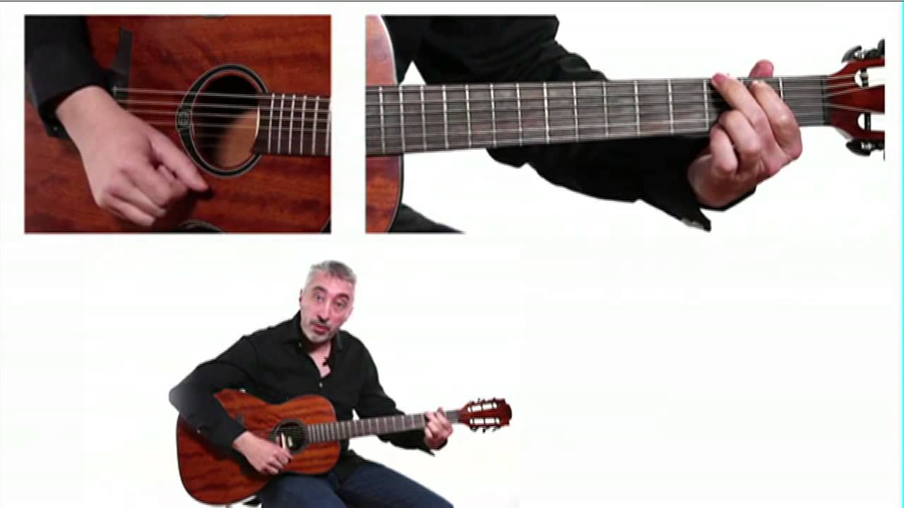 Cours de guitare acoustique Tuto pour apprendre une rythmique 4 accords (vidéo de la Boite