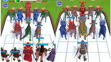 funny game max level in merge master gameplay video part 10 dinosaur merge battle simulator