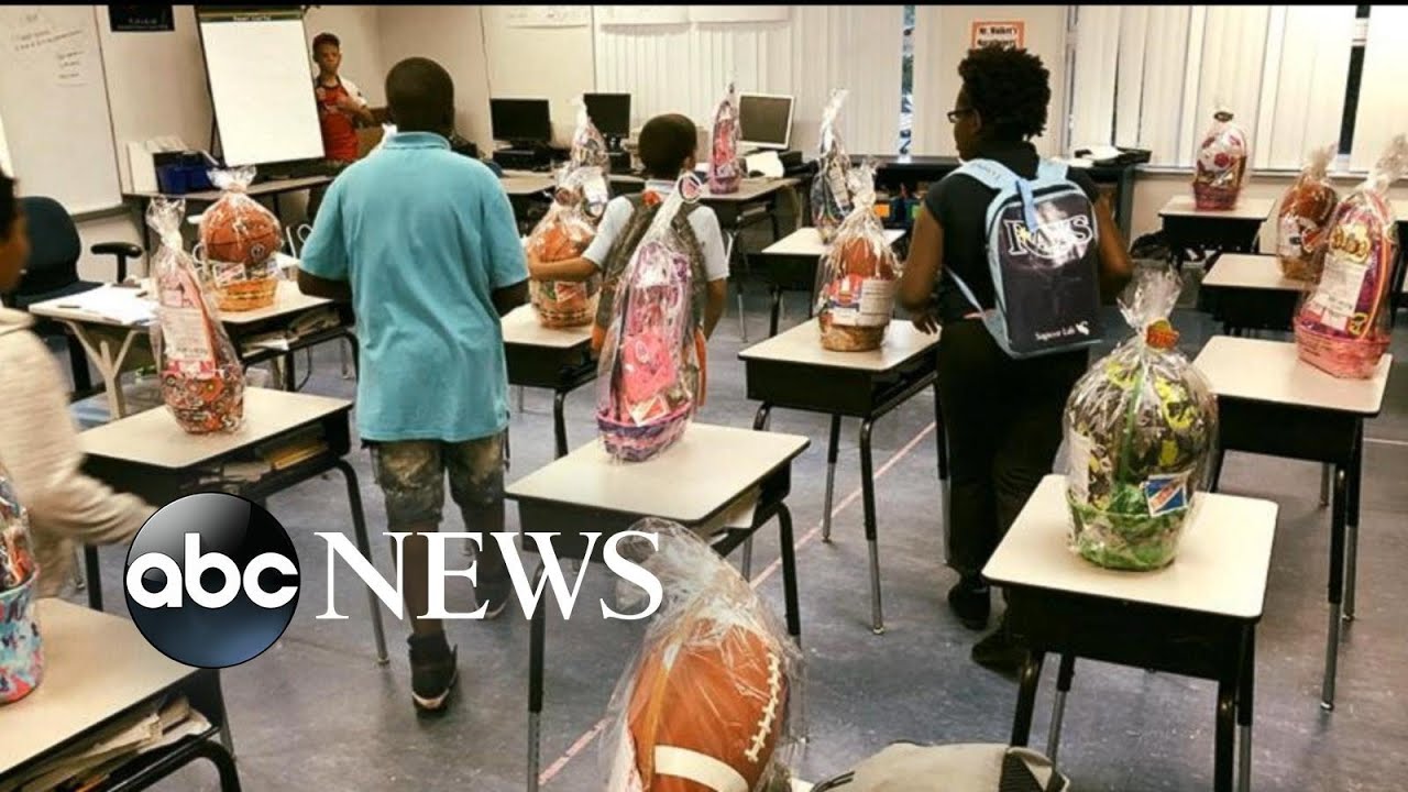Teacher Gifts Oversized Easter Baskets To Each Fifth Grade Student At His School