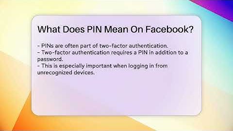 What Does PIN Mean On Facebook? - Everyday-Networking