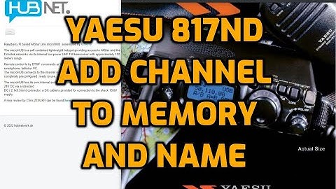YAESU FT-817 Add Channel to Memory and name