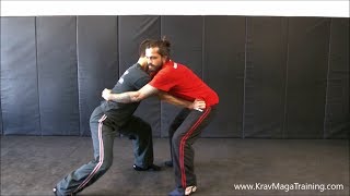 Krav Maga - Bearhug from the Front with Arms Caught - with Space (Hand/Arm Position Details)
