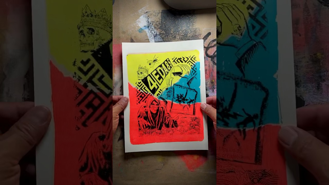 Spooky Tales - Gel Plate Mono Print 