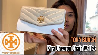 Tory Burch Women's Kira Chevron Chain Wallet - Cloud Blue