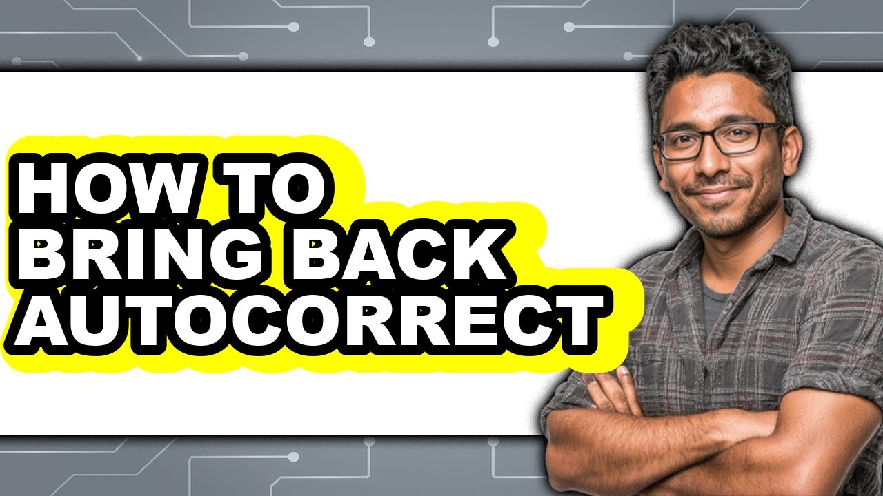 How to Bring Back Autocorrect (updated) - YouTube