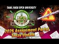 TamilNadu Open University 2026📈 Assignment Today Update l tnou Assignment 2026 l tnou Update l tnou