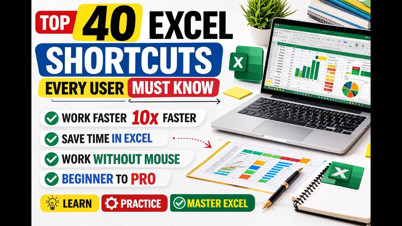 Stop Using Mouse! 40 Excel Shortcuts That Make You 10x Faster | Excel ...