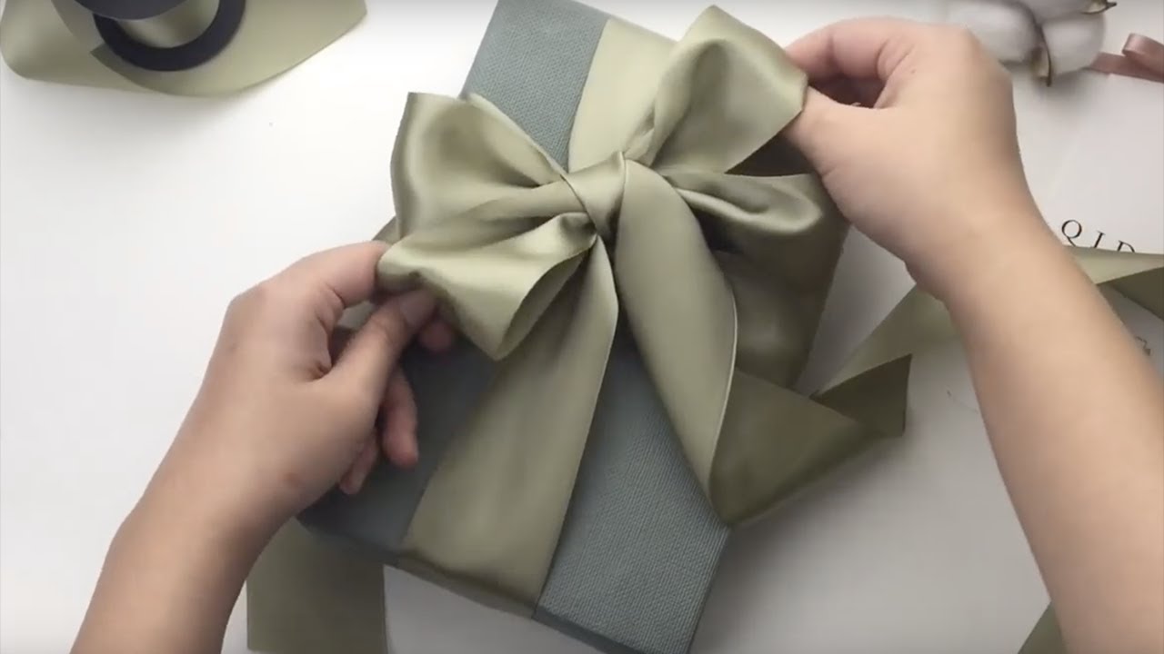 蝴蝶結打法 | 直接在禮物盒上打雙層蝴蝶結