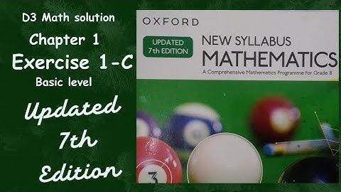 Exercise 1C ,D3 Updated 7th Edition, Question 1,2&3