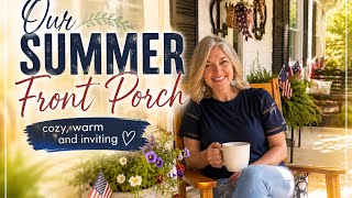 Summer Front Porch Decor | Decorate With Me | Cozy Outdoor Living Space