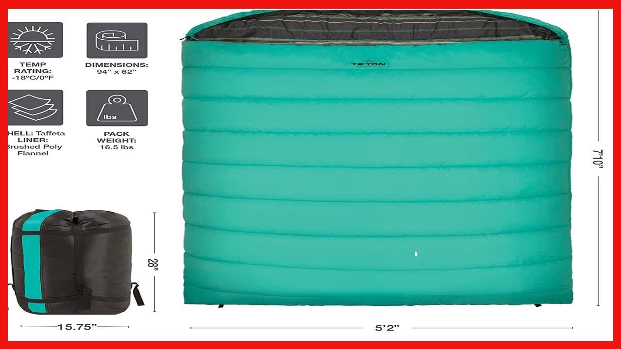 TETON Sports Mammoth QueenSize Double Sleeping Bag; Warm and