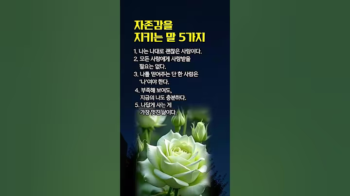 좋은글|자존감을 지키는 말 5가지 #공감 #좋은지식 #마음공부