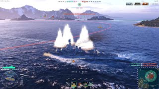 Big Race map - an unusual tactic (068) using the New York V - Co-op battle in World of Warships
