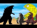 Godzilla vs Shin Godzilla, PAC-MAN: Egg Dinosaur Giant Attack | Godzilla Funny Movie Animation