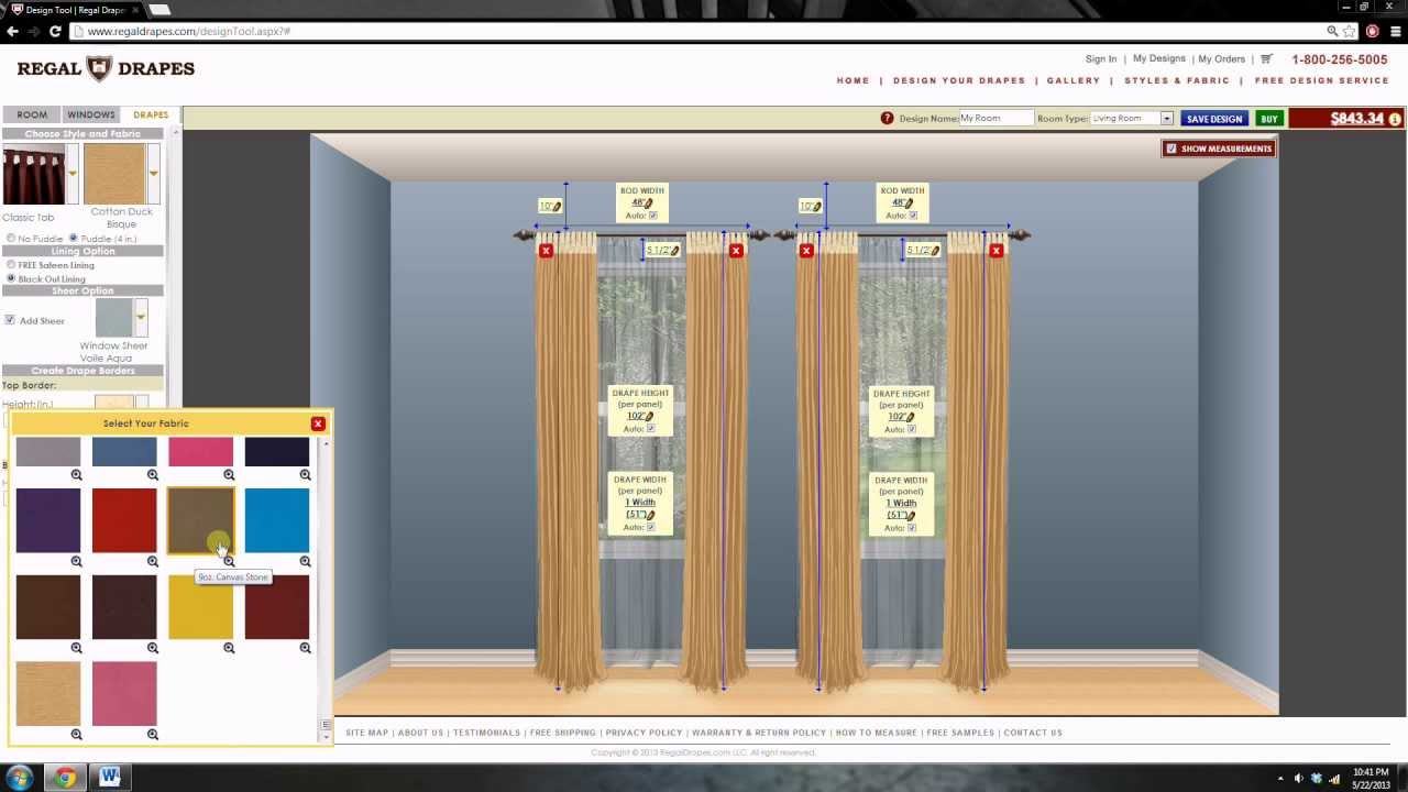 Regal Drapes Design Tool