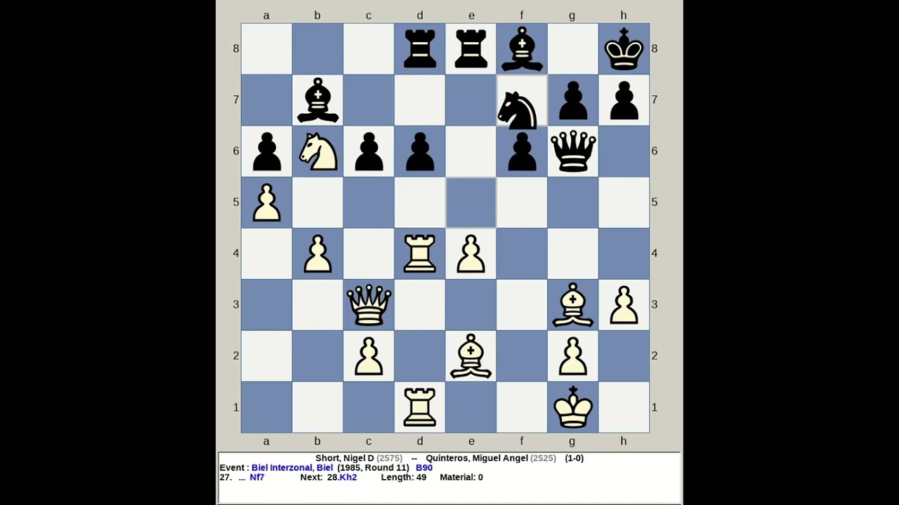 Short, Nigel D vs Quinteros, Miguel Angel | Biel Interzonal Chess Playoff 1985, Switzerland