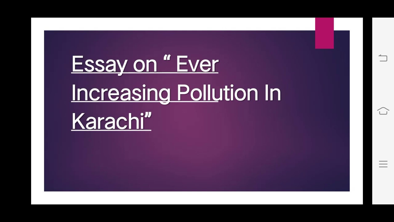 pollution in karachi essay 120 words