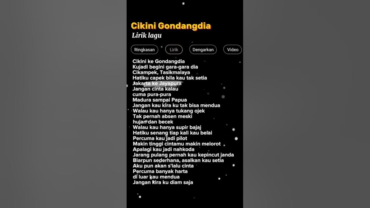 Lirik Lagu Cikini Gondangdia #liriklagu
