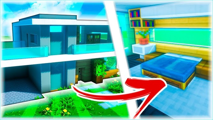 Casa Moderna en Minecraft con jardín, por Minecrafteate.