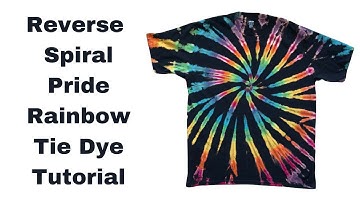 Tie-Dye patroon: Bleach Reverse Spiral Pride regenboogkleuren