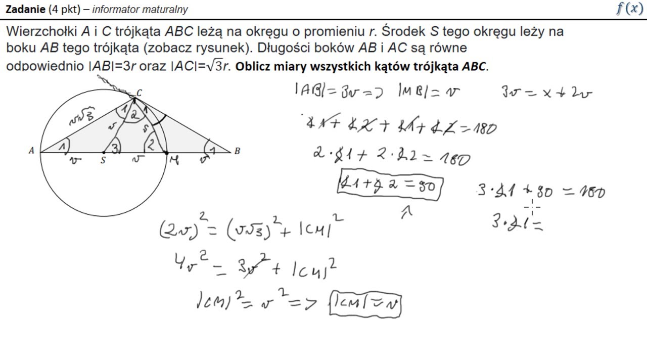 Planimetria Sprawdzian Liceum Z Odpowiedziami Matura z matematyki:Planimetria - zadanie - 20 - YouTube