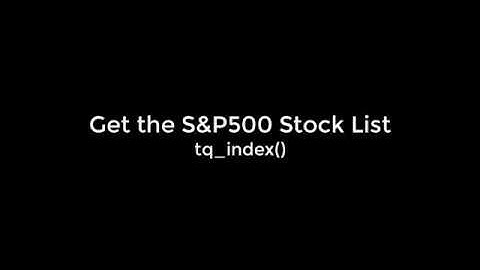 How To Get the S&P 500 Stock Index with tidyquant | DS4B 202-R