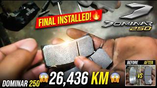 Dominar 250 Brake Pad Change After 26,436 KM 😨 Old Brake Pad Condition