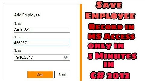 How to Make in C# Add Employee Record in Microsoft Access 2012