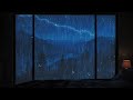 Cozy Cabin Night Thunder & Rain | Calm Stormy Night Ambience