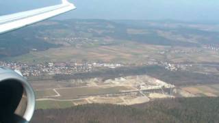 Lufthansa Airbus A321 - take off in Frankfurt and landing in Zuerich Kloten in turbulent conditions
